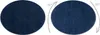Two dark blue circular rugs are shown side-by-side. An arrow indicates a 180-degree rotation of the right rug. Náhled obrázku produktu