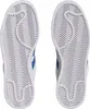 The soles of two white Adidas sneakers with blue accents are shown against a white background. Podgląd zdjęcia produktu