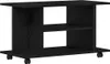 Mobile TV Ruote Rovere Nero 80x40x45cm Legno Multistrato Anteprima dell’immagine prodotto 1