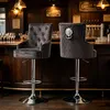 Tabouret de bar FATIVO, velours noir, pivotant, hauteur Voir les images du produit 4