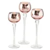 Windlicht Minou Pokal aus Glas rosa H 18 - 22 cm 3er Set Produktbild-Vorschau 2