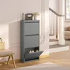 WOLTU Schuhschrank mit 3 Klappen, Schuhkommode, aus Metall, Produktbild-Vorschau 4