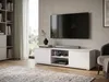 Meuble TV bas 120 cm blanc. Meuble TV naturel avec Voir les images du produit 1