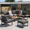 Merax L-Form Gartenmöbel Set 7 Personen, Wetterfeste Produktbild-Vorschau 5