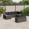 vidaXL 10-tlg. Garten-Sofagarnitur mit Kissen Schwarz Poly Produktbild-Vorschau 2