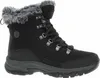 A black winter boot with gray fur trim. Voir les images du produit
