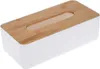 A white tissue box with a wooden lid. Produktbild-Vorschau