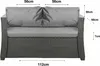 Poduszka na sofę rattanową szara | siedzisko 112x60x7 + Podgląd zdjęcia produktu 2