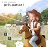 Cheval à bascule sur roulettes en peluche - 34 x 89 x 100 Voir les images du produit 7