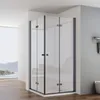IMPTS Duschkabine Eckeinstieg 90x90cm Mattschwarz Dusche Produktbild-Vorschau 1