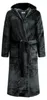 GAUBERT Uni fleece badjas met capuchon, extra lang, zwart, Productafbeelding-voorbeeld 1