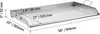 A stainless steel griddle plate with dimensions indicated by text overlays. Produktbild-Vorschau