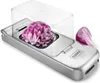 A close-up shot of an onion chopper with chopped red onions inside and a slice of red onion next to it. Náhled obrázku produktu