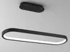 A black oval-shaped pendant light fixture hanging from a black ceiling mount. Podgląd zdjęcia produktu
