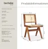 tectake® Holzstuhl Lissy Boho-Stil 48,5 x 53,5 x 83 cm, Produktbild-Vorschau 5
