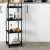Scaffale su ruote nero 4 livelli 30x21x86 cm Anteprima dell’immagine prodotto 6