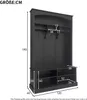 A black wardrobe with dimensions indicated by numbers and arrows. Anteprima dell’immagine prodotto
