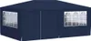 A dark blue party tent with windows is shown against a white background. Produktbild-Vorschau