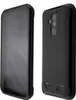 Two views of a black phone case, one showing the front and the other showing the back. Produktbild-Vorschau