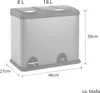 SVITA SVITA - Poubelle double - 26 litres - Gris - Acier Voir les images du produit 10