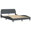 vidaXL Bettgestell "Dover" Dunkelgrau 140x200 cm Samt Produktbild-Vorschau 3