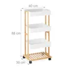 Carrello da servizio Relaxdays, bambù e MDF, carrello da Anteprima dell’immagine prodotto 4