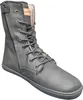 A single gray leather boot with laces and fur lining is shown against a white background. Anteprima dell’immagine prodotto