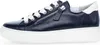A side view of a single navy blue sneaker with white laces and a white sole. Produktbild-Vorschau