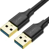 A close-up studio shot of two USB-A connectors of a black cable. Anteprima dell’immagine prodotto