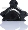 A black car part, likely an exhaust mount, is shown against a white background with a reflection. Produktbild-Vorschau
