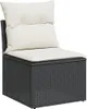 vidaXL 7-tlg. Garten-Sofagarnitur mit Kissen Schwarz Poly Produktbild-Vorschau 5