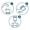 Three circular diagrams illustrating the steps for using a water filter for a coffee machine. Náhled obrázku produktu
