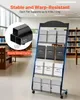 SucceBuy Skladací stojan na brožúry so 4 vreckami, mobilný Náhľad obrázku produktu 3