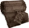 Miękki koc flano NINA 200x220 cm ciemnobrązowy ciepły i Podgląd zdjęcia produktu 2