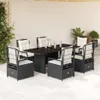 vidaXL 7-tlg. Garten-Essgruppe mit Kissen Schwarz Poly Produktbild-Vorschau 2
