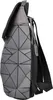 Side view of a gray backpack with a geometric pattern. Produktbild-Vorschau