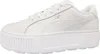 A white Puma Karmen L sneaker with a thick platform sole is shown from a side view against a white background. Produktbild-Vorschau