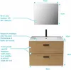 Meuble salle de bain 60 cm suspendu 2 tiroirs finition Bois Voir les images du produit 4