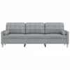 Sofa 3-Sitzer mit Zierkissen Hellgrau 210 cm Stoff Produktbild-Vorschau 3