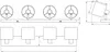 Technical drawings and dimensions of a light fixture. Náhled obrázku produktu
