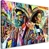 Leinwandbild Frau und Mann Abstrakt 90x60 Feeby Violett Produktbild-Vorschau 1
