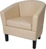 A single cream-colored armchair is shown against a white background.