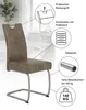 Hela Tische, 4er Set Freischwinger Stuhl SOPHIA -Microfaser Produktbild-Vorschau 2