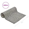 A roll of grey speckled material, likely a mat or flooring, is shown diagonally against a white background. A circular graphic with text is in the upper left corner, and a measurement line with text is in the lower right. Produktbild-Vorschau
