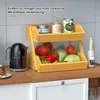 AdelDream Bambus-Obstkorb 2-stöckiger Servierkorb Produktbild-Vorschau 5