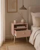 Nachttisch Altrosa mit Schublade Boho Skandi Holzbeine Produktbild-Vorschau 4