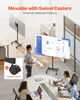 A modern office or meeting room setting with a TV stand and screen, people interacting around a table, and another TV stand in the background. Voir les images du produit