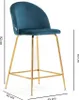 Set di 2 sgabelli da interno in velluto imbottito con gambe Anteprima dell’immagine prodotto 3