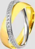 Damen Edelstahl Partnerring mit Steinchen, Produktbild-Vorschau 3