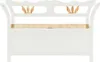 A white wooden bench with a natural wood seat. Náhled obrázku produktu